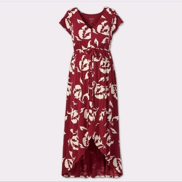 Isabel Maternity by Ingrid & Isabel Dresses & Skirts - Isabel Maternity Burgundy Floral Dress XS